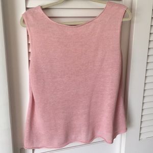 Eileen Fisher 100% linen pink sleeveless shell XL